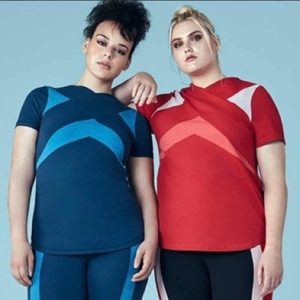 Game by Universal Standard Power Move Athletic Tee RED Plus Size 14-16